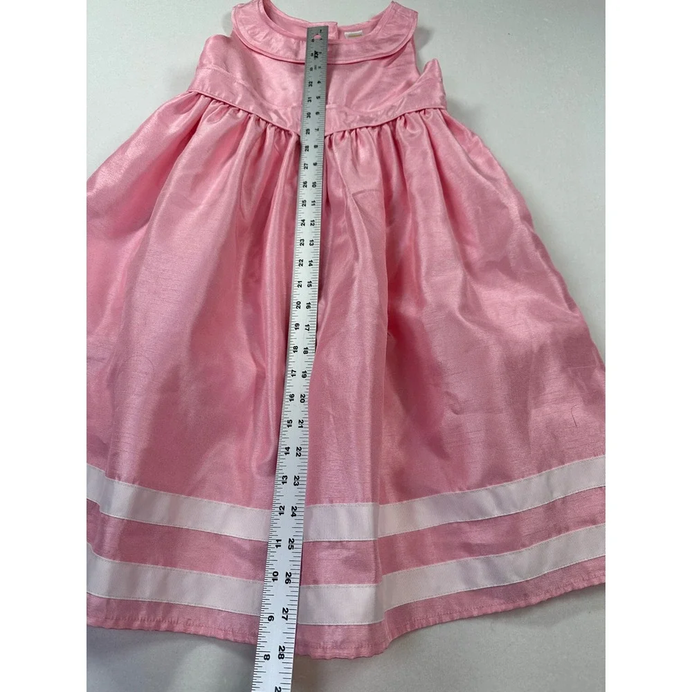 Gymboree Spring Jubilee Party Dress Girls 8 Pink White Ribbon Bow Formal Shimmer